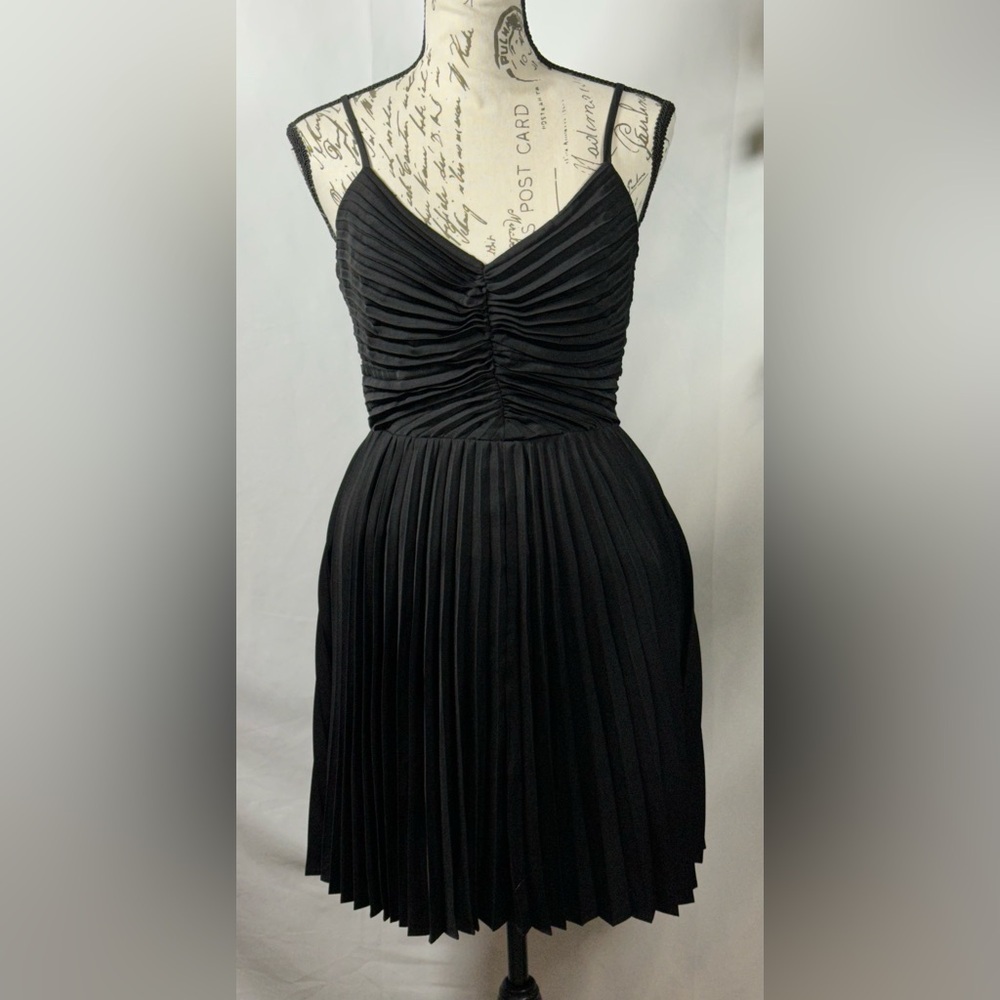 Express Black Ruched Mini Dress - Picture 2 of 14